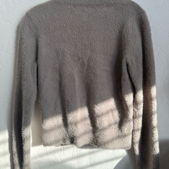Banana Republic Grey V-Neck Eyelash Wrap Sweater - Picture 2 of 5